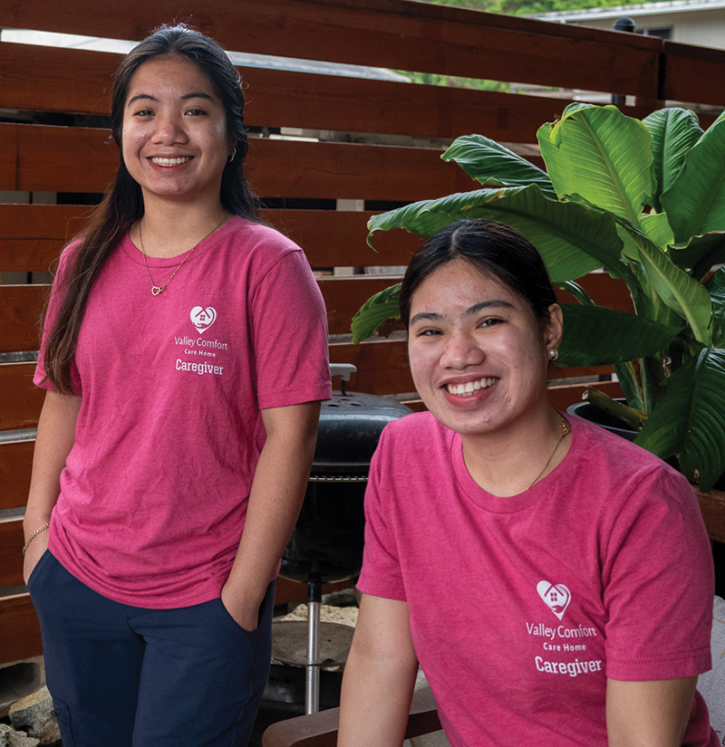 image of 2 staff members from Valley Comfort Care Home on Oahu, Hawaii